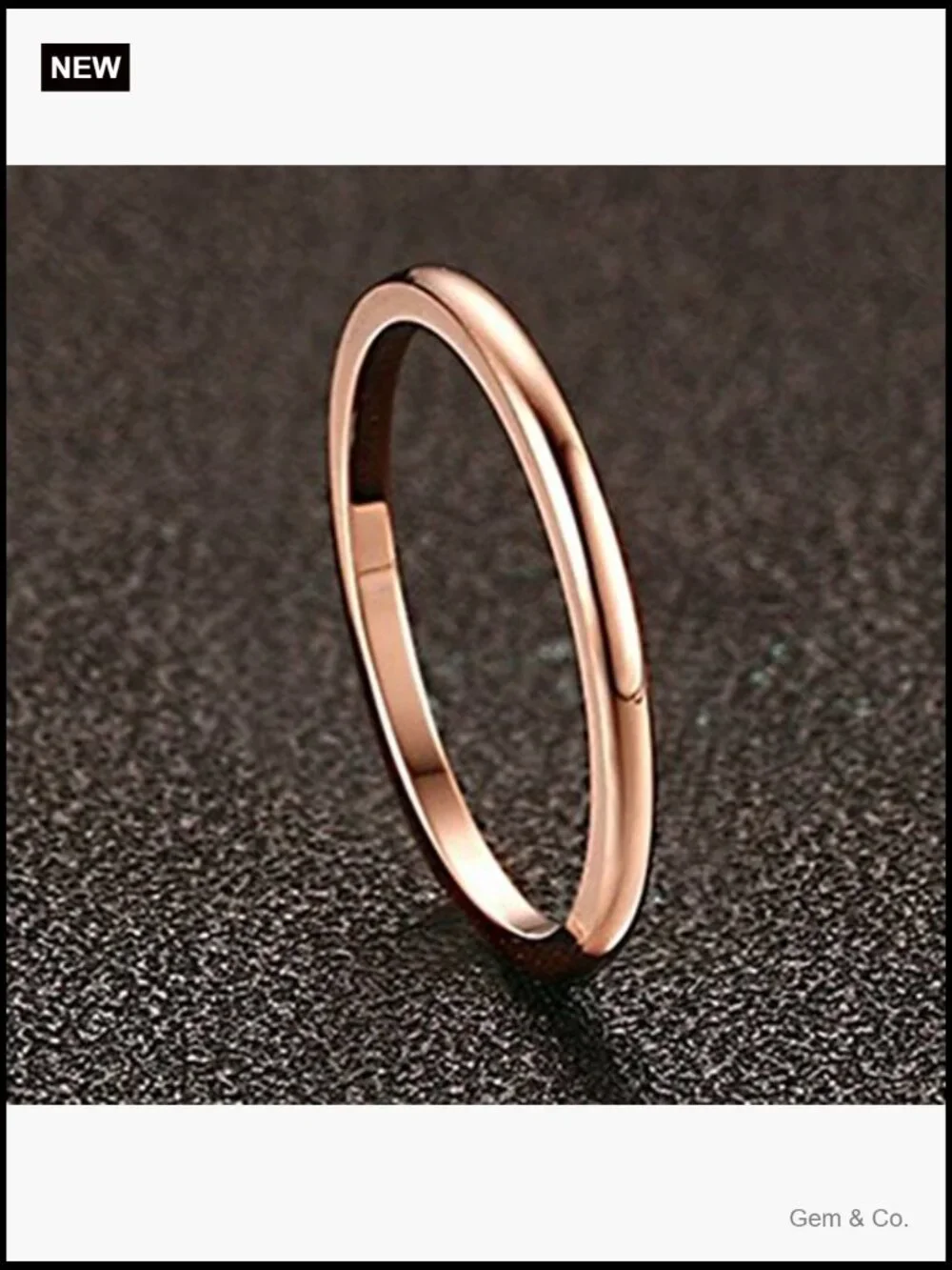 Stainless Steel Classic Stackable Wedding Band Ring Size 8